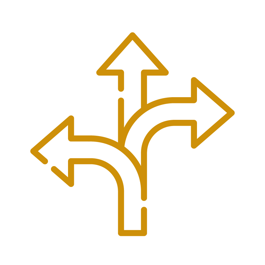 arrows pointing in different directions